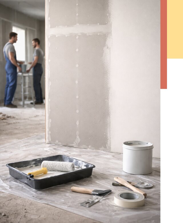 Покраска перегородок из гипсокартона в Новом Уренгое от 4679 руб. под ключ | ОТДЕЛОЧНИК-Нвг