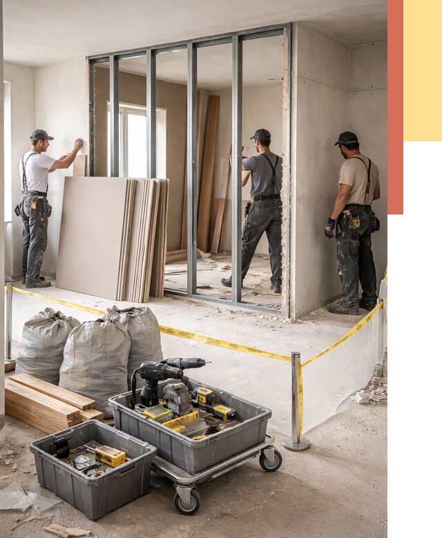 Перенос гипсокартонной перегородки в Новом Уренгое под ключ от 4679 руб. | Демонтаж и монтаж – ОТДЕЛОЧНИК-Нвг