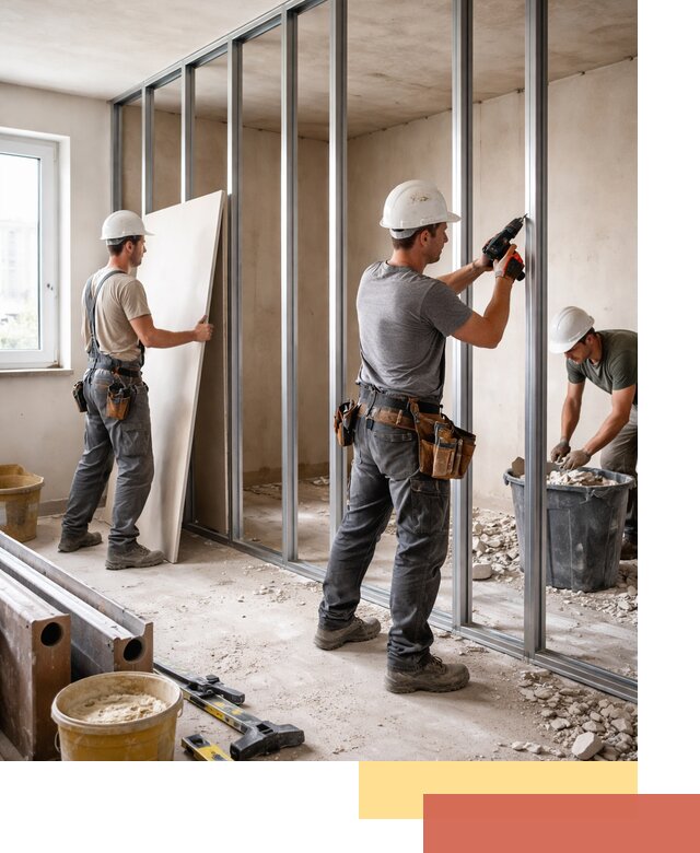 Перенос гипсокартонной перегородки в Новом Уренгое профессионально и быстро