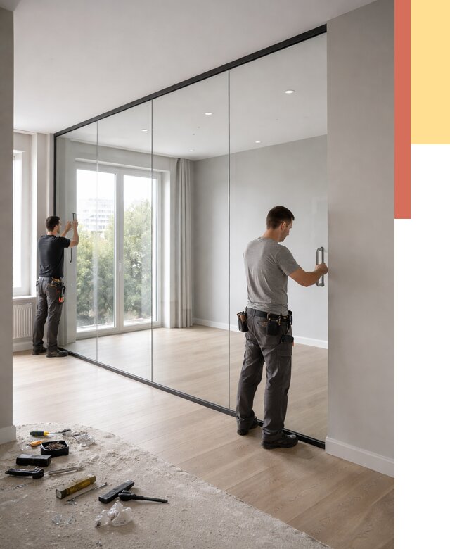 Изготовление стеклянных перегородок в Новом Уренгое от 12842 руб. под ключ | ОТДЕЛОЧНИК-Нвг