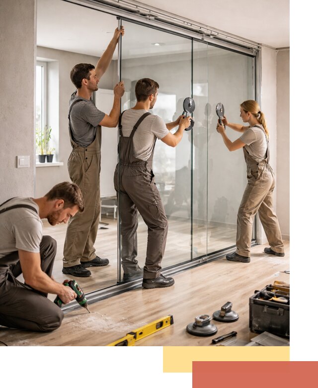 Изготовление стеклянных перегородок на заказ в Новом Уренгое