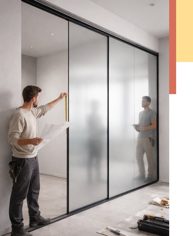 Матовые стеклянные перегородки в Новом Уренгое от 8838 руб. — монтаж и установка | ОТДЕЛОЧНИК-Нвг