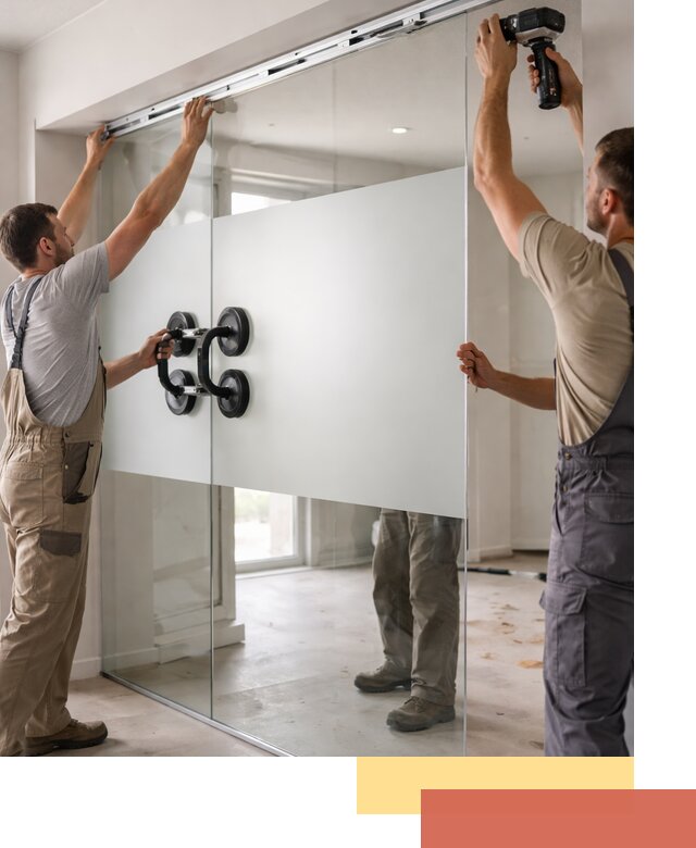 Матовые стеклянные перегородки под ключ в Новом Уренгое