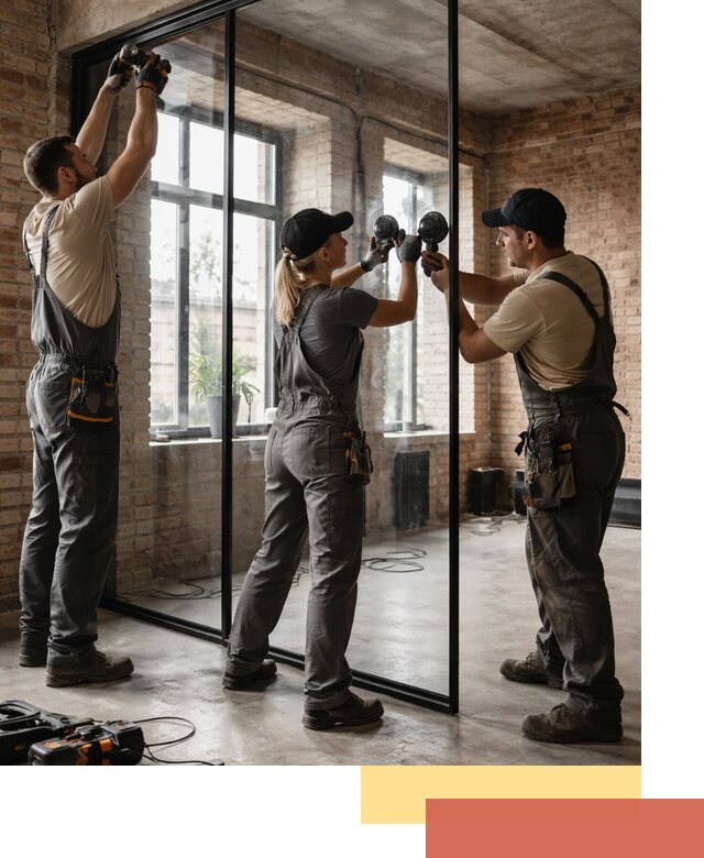 Стеклянные перегородки лофт — изготовление и монтаж в Новом Уренгое