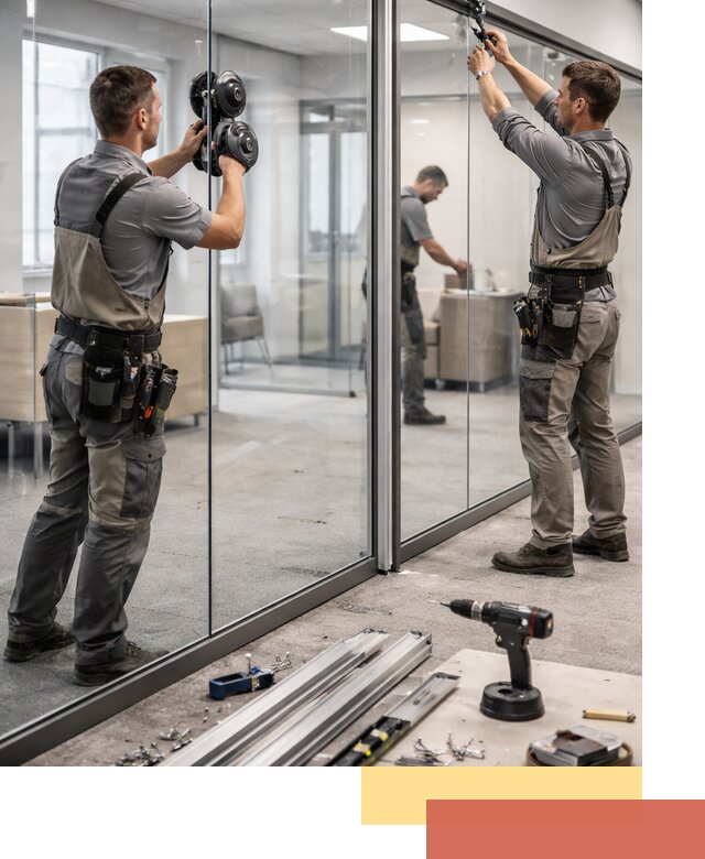 Стеклянные офисные перегородки под ключ в Новом Уренгое