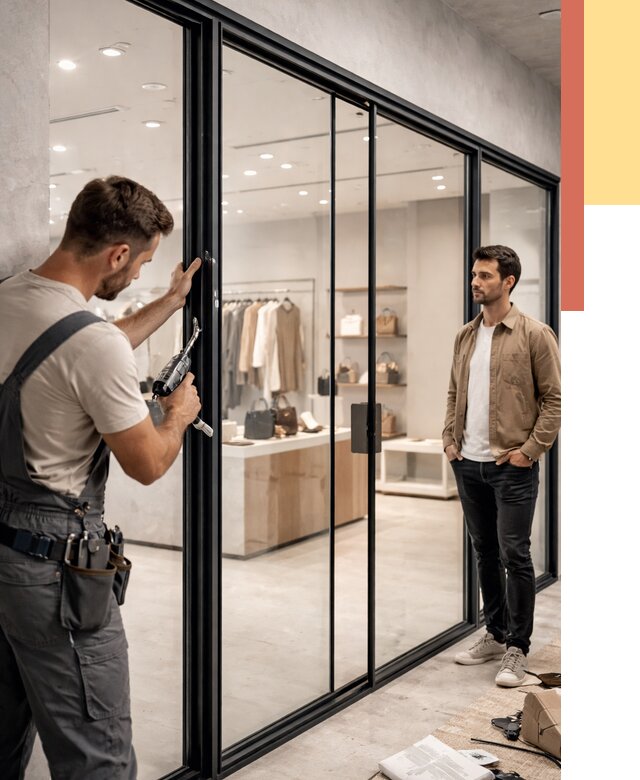 Стеклянные перегородки для магазинов в Новом Уренгое от 8526 руб. под ключ | ОТДЕЛОЧНИК-Нвг