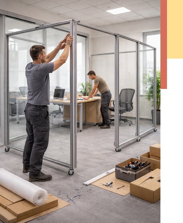 Мобильные офисные перегородки в Новом Уренгое от 12998 руб. — установка под ключ | ОТДЕЛОЧНИК-Нвг