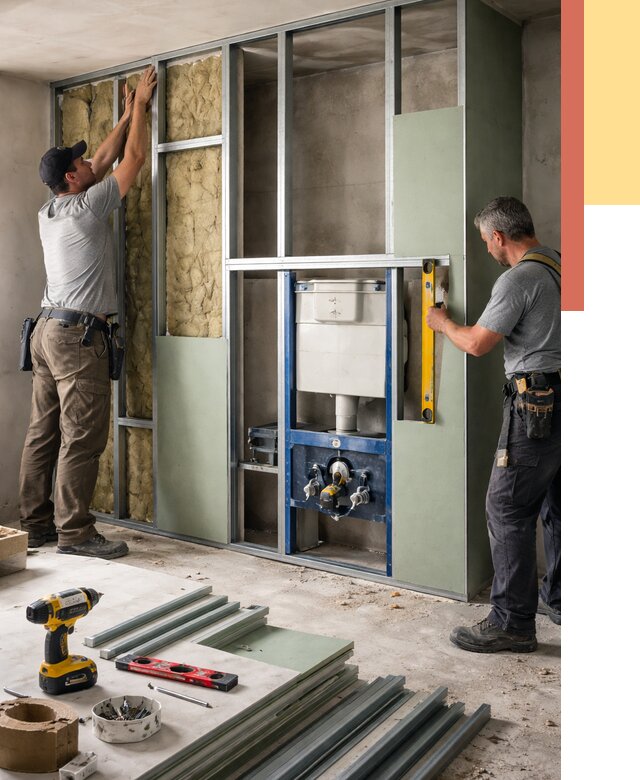 Установка сантехнических перегородок в Новом Уренгое от 8838 руб. | ОТДЕЛОЧНИК-Нвг