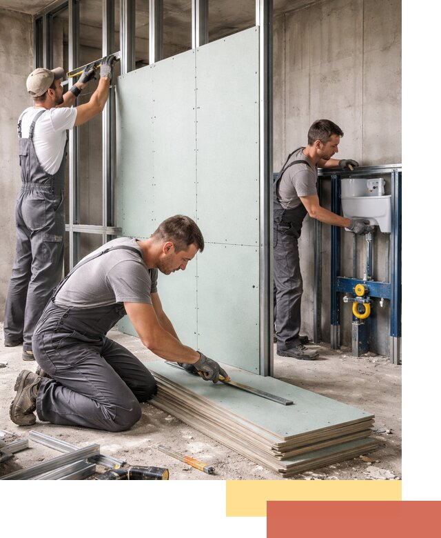 Монтаж и ремонт сантехнических перегородок в Новом Уренгое