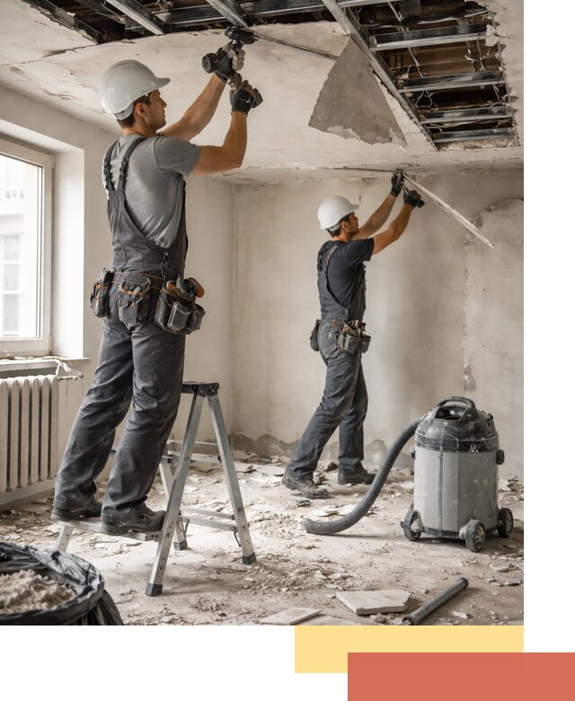 Демонтаж гипсокартонного потолка в Новом Уренгое быстро и аккуратно