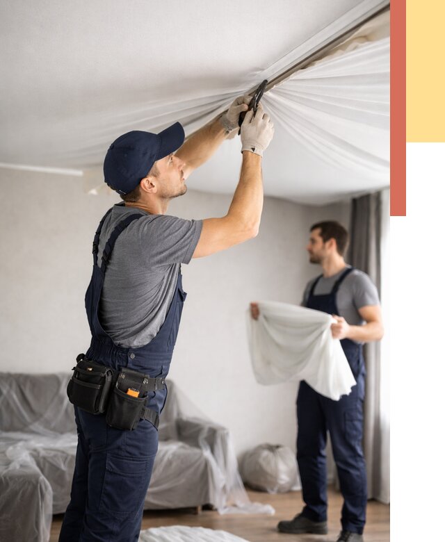 Демонтаж натяжного потолка в Новом Уренгое от 4679 руб. — снятие и разбор под ключ | ОТДЕЛОЧНИК-Нвг