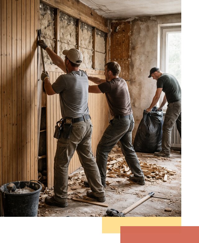 Демонтаж вагонки и вывоз материалов в Новом Уренгое