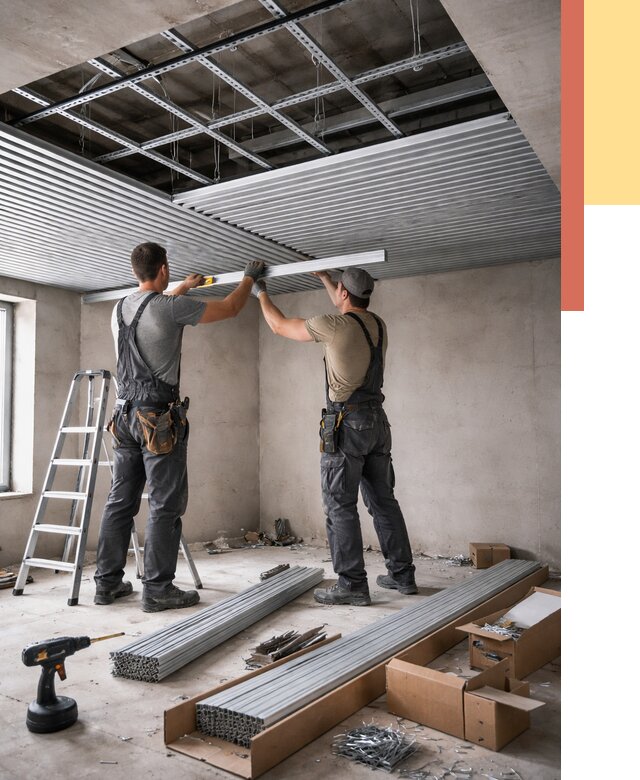 Монтаж реечного потолка в Новом Уренгое от 4679 руб. под ключ | ОТДЕЛОЧНИК-Нвг