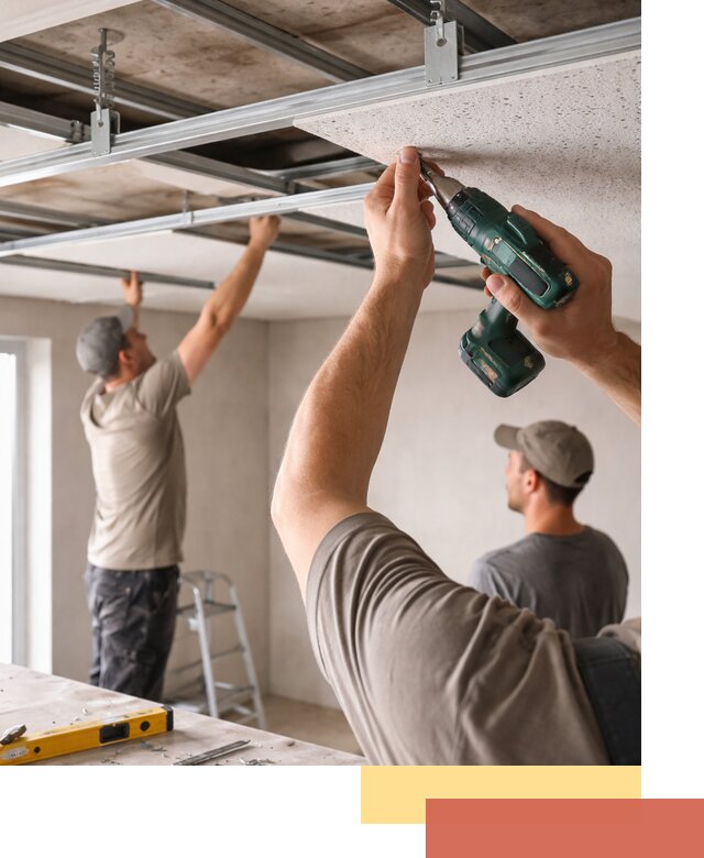 Монтаж акустического потолка в Новом Уренгое под ключ