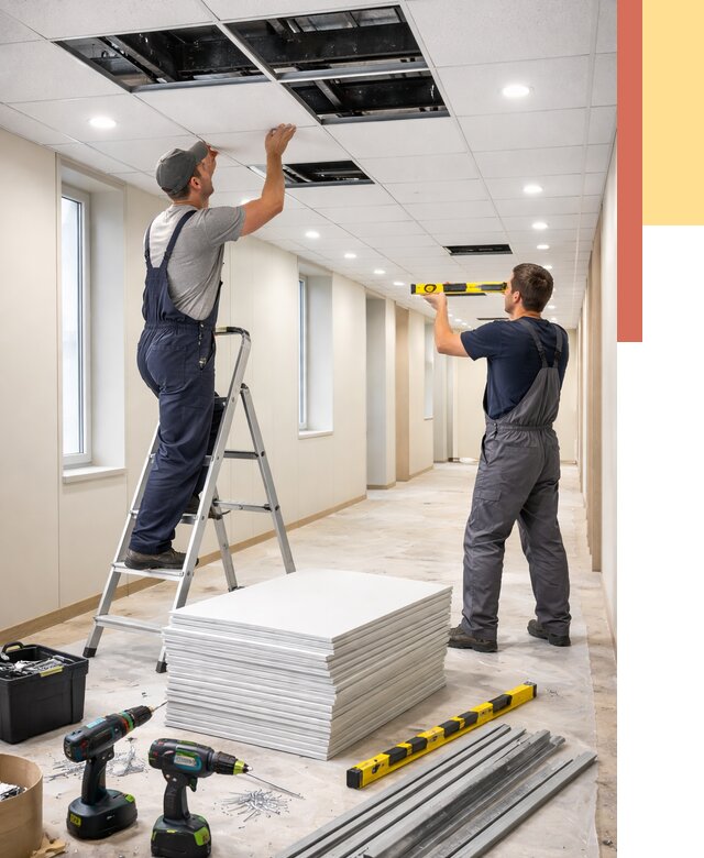 Ремонт потолка Армстронг в Новом Уренгое от 4679 руб. — быстро и недорого | ОТДЕЛОЧНИК-Нвг