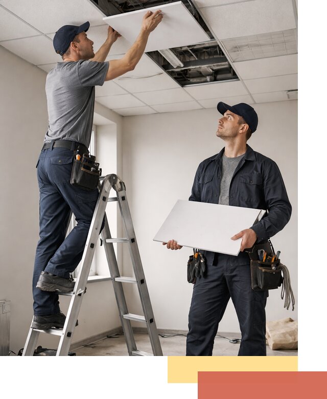 Обслуживание подвесного потолка в Новом Уренгое — ремонт и чистка