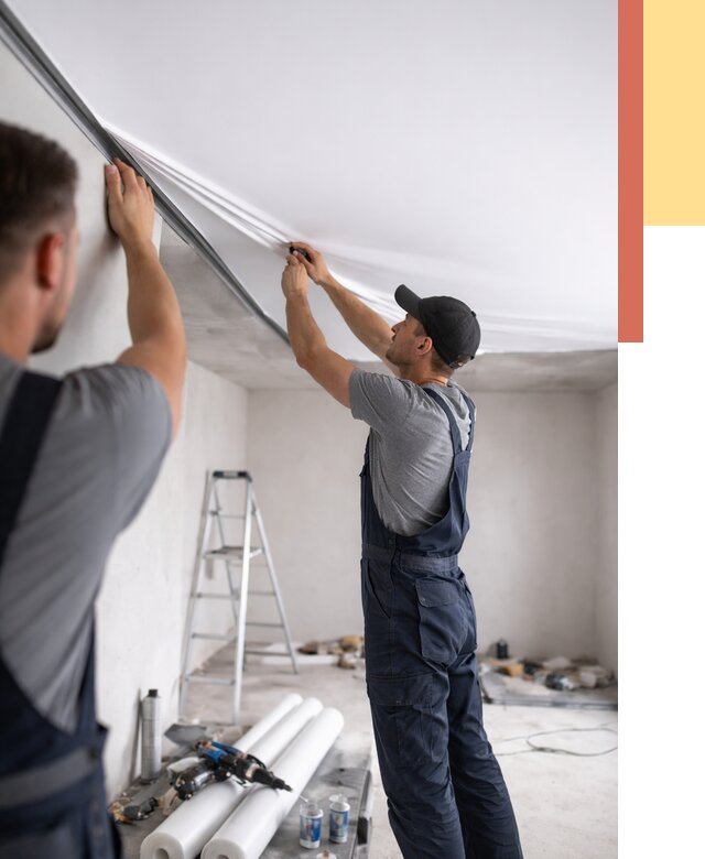 Монтаж матового натяжного потолка в Новом Уренгое от 4679 руб./м² — быстро и недорого | ОТДЕЛОЧНИК-Нвг