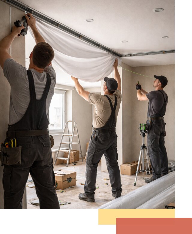 Монтаж парящего натяжного потолка под ключ в Новом Уренгое