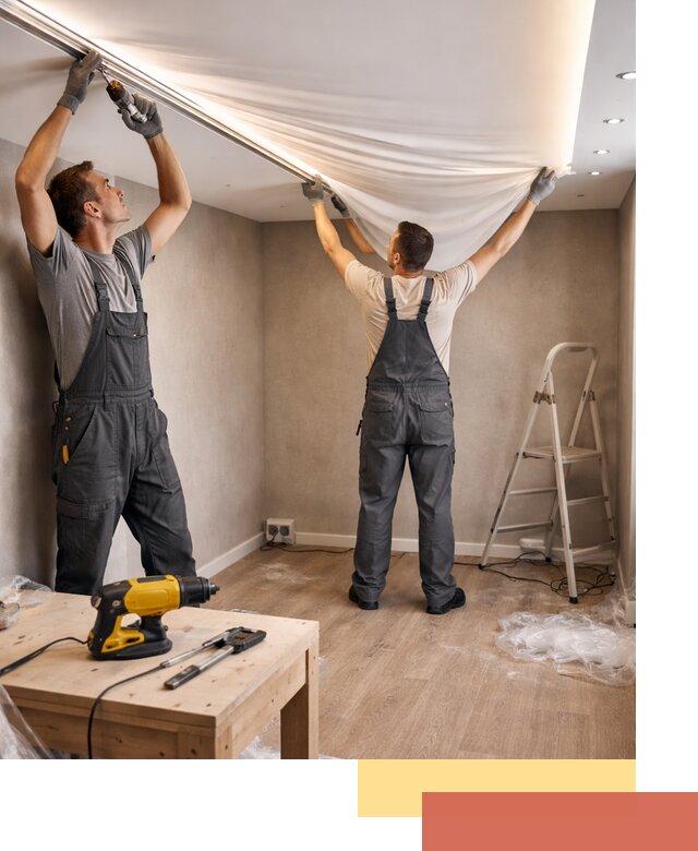 Монтаж натяжного потолка с подсветкой в Новом Уренгое цена и сроки