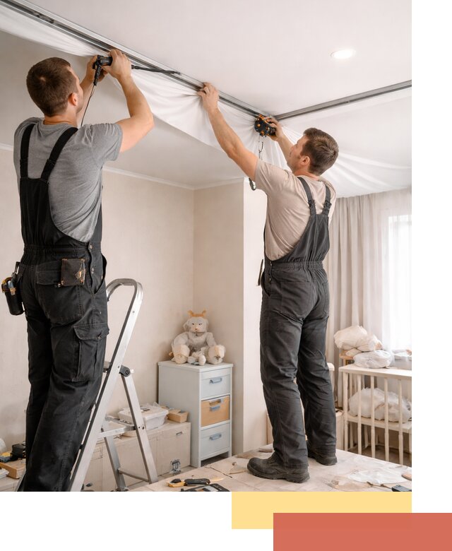 Монтаж натяжного потолка в детской комнате в Новом Уренгое