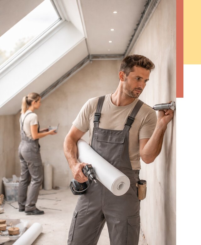 Монтаж натяжного потолка на мансарде в Новом Уренгое от 3639 руб. | ОТДЕЛОЧНИК-Нвг