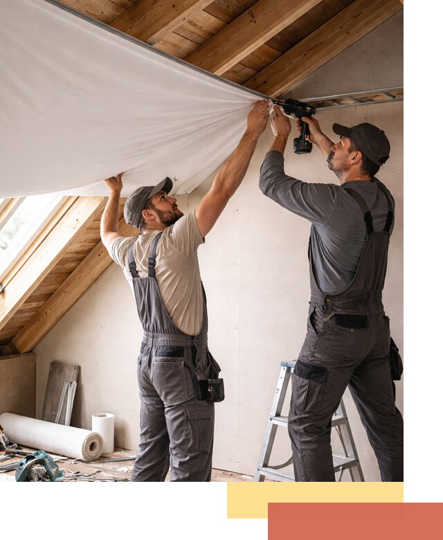 Монтаж натяжного потолка в мансарде в Новом Уренгое