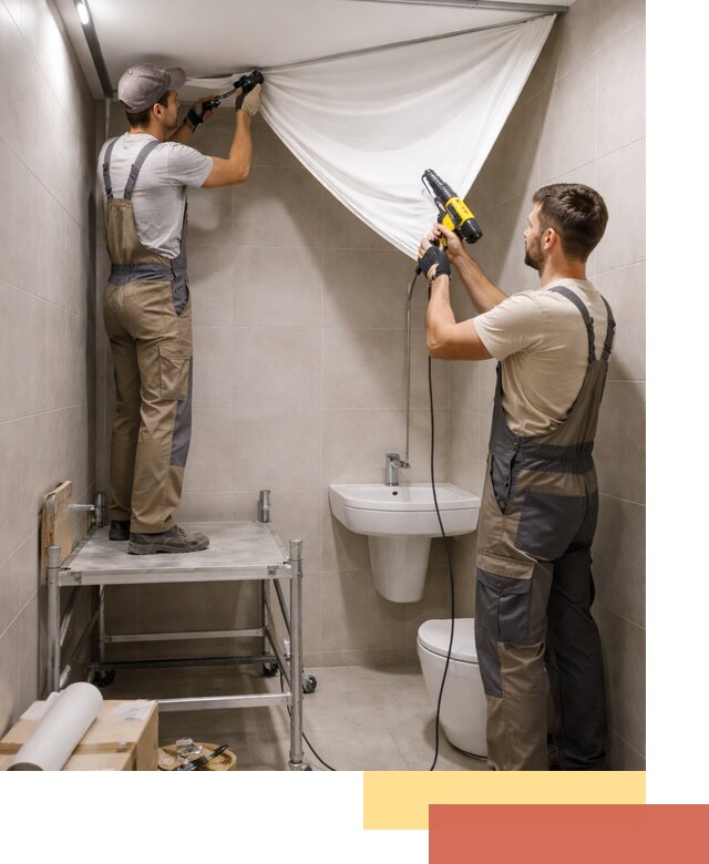 Монтаж натяжного потолка в санузле в Новом Уренгое