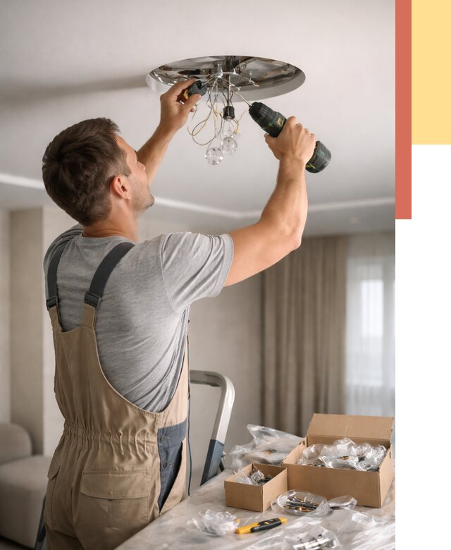 Установка люстры в натяжной потолок в Новом Уренгое от 1248 руб. | Быстро и недорого — ОТДЕЛОЧНИК-Нвг