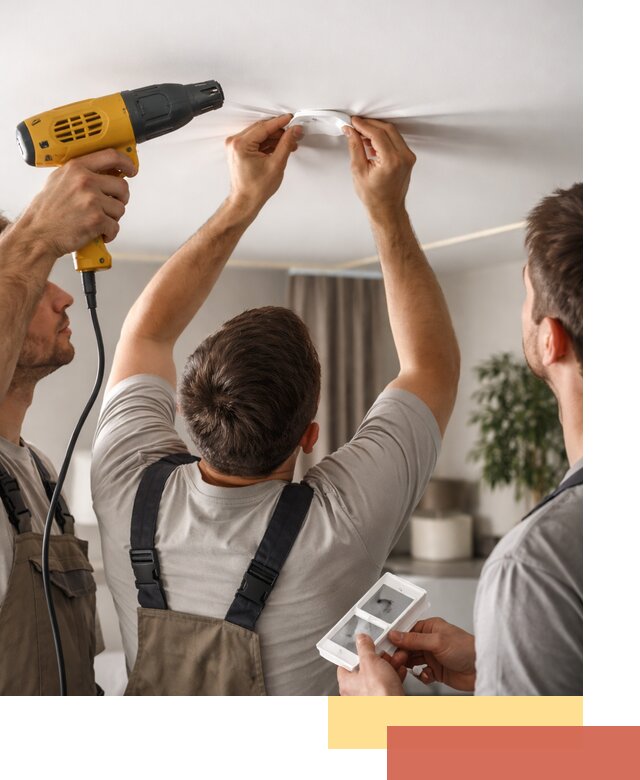 Ремонт прокола полотна натяжного потолка в Новом Уренгое