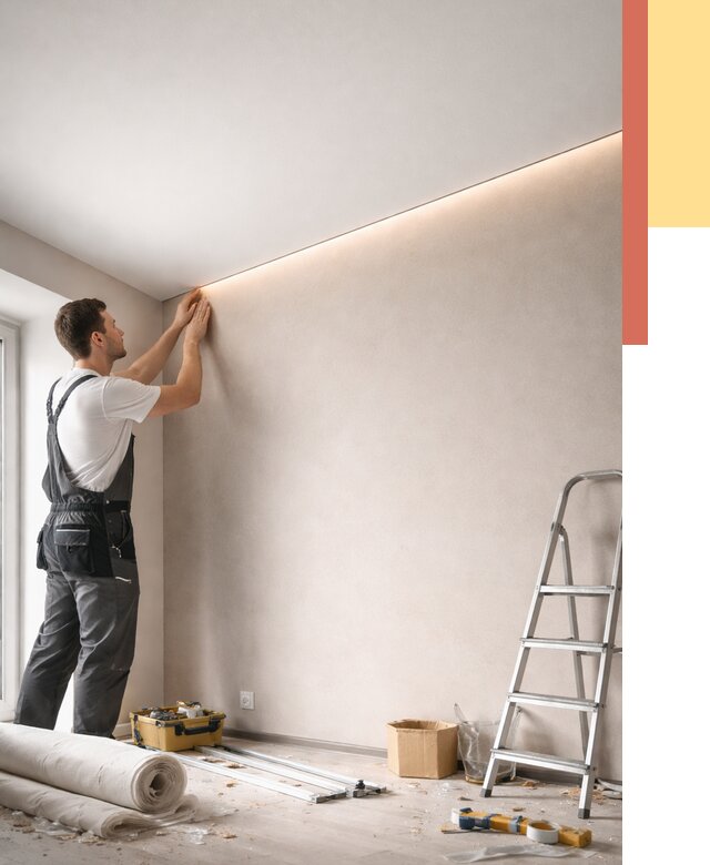 Теневые натяжные потолки в Новом Уренгое от 8526 руб. под ключ | ОТДЕЛОЧНИК-Нвг