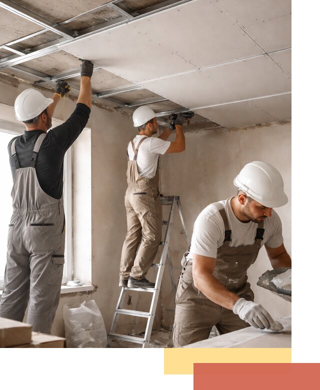 Одноуровневый потолок из гипсокартона в Новом Уренгое — монтаж и отделка