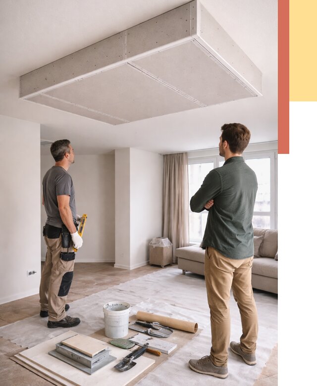 Короб на потолке из гипсокартона в Новом Уренгое от 2288 руб. — монтаж и услуги под ключ | ОТДЕЛОЧНИК-Нвг