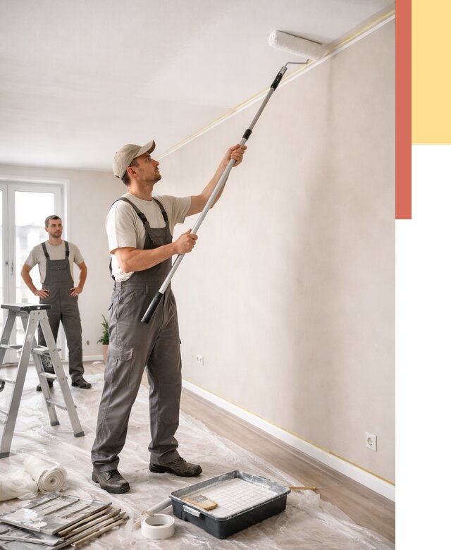 Покраска потолка из гипсокартона в Новом Уренгое от 4679 руб./м2 — услуги под ключ | ОТДЕЛОЧНИК-Нвг