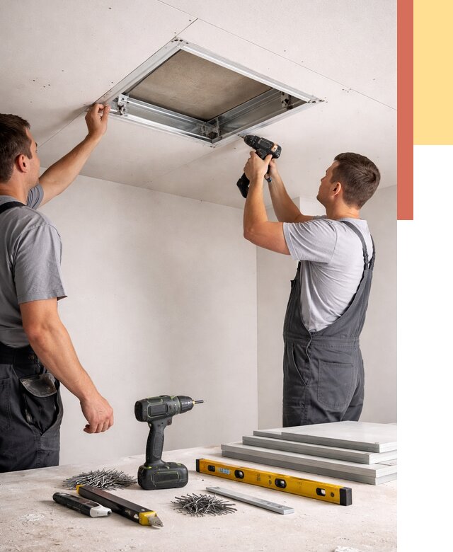 Установка люка в потолок ГКЛ в Новом Уренгое от 2600 руб. под ключ | ОТДЕЛОЧНИК-Нвг