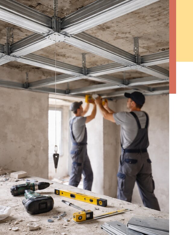 Монтаж каркаса потолка из профиля в Новом Уренгое от 4679 руб. — услуги ОТДЕЛОЧНИК-Нвг