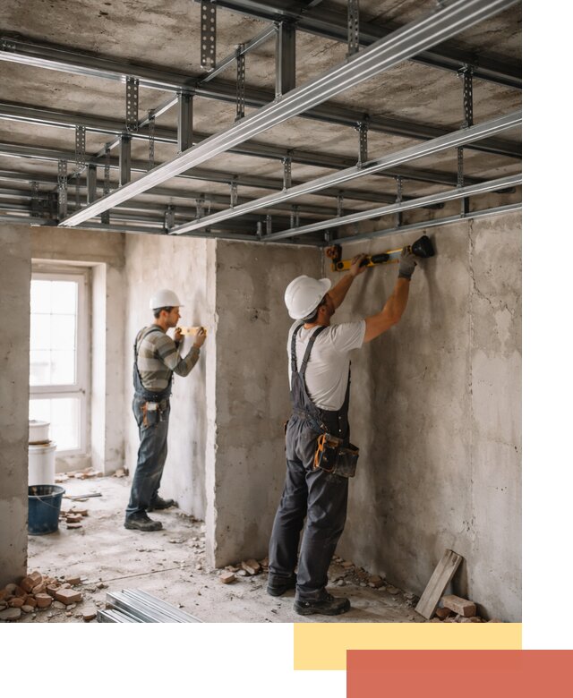 Монтаж каркаса потолка из профильного профиля в Новом Уренгое