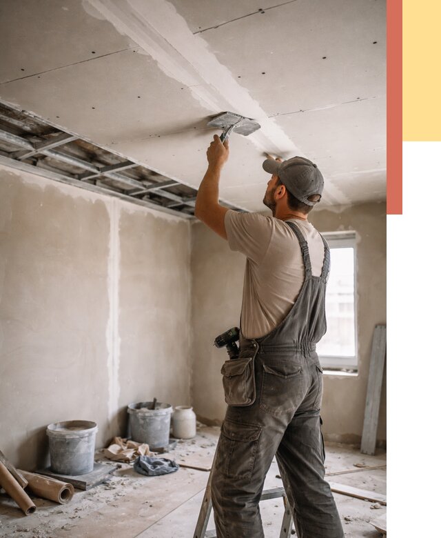 Ремонт потолка из гипсокартона в Новом Уренгое от 676 руб./м² — быстро и недорого | ОТДЕЛОЧНИК-Нвг