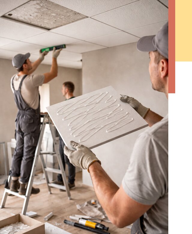 Монтаж потолочной плитки в Новом Уренгое от 4679 руб. — быстро и недорого | ОТДЕЛОЧНИК-Нвг