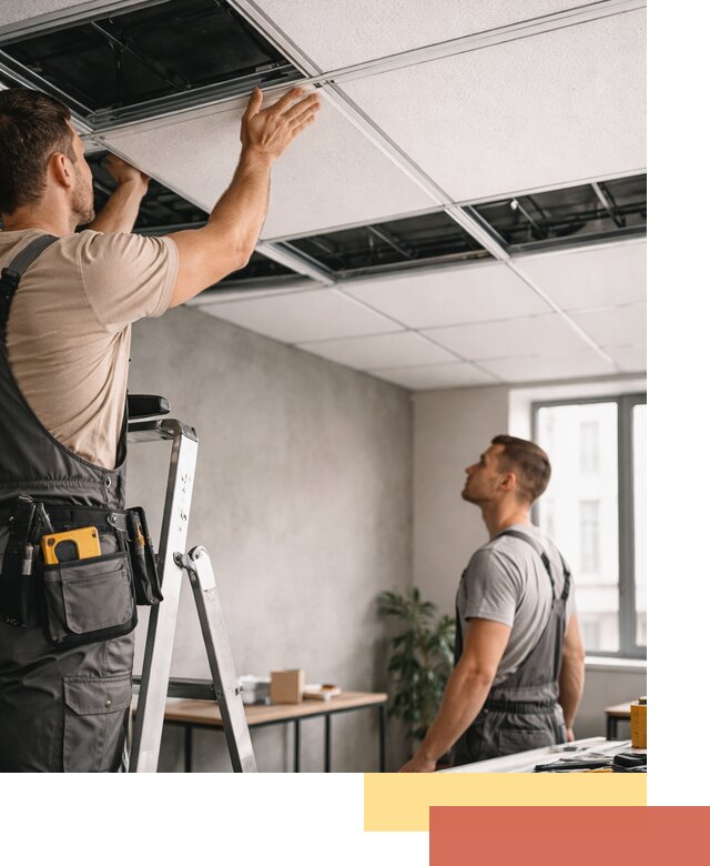 Монтаж потолочной плитки в Новом Уренгое качественно и в срок