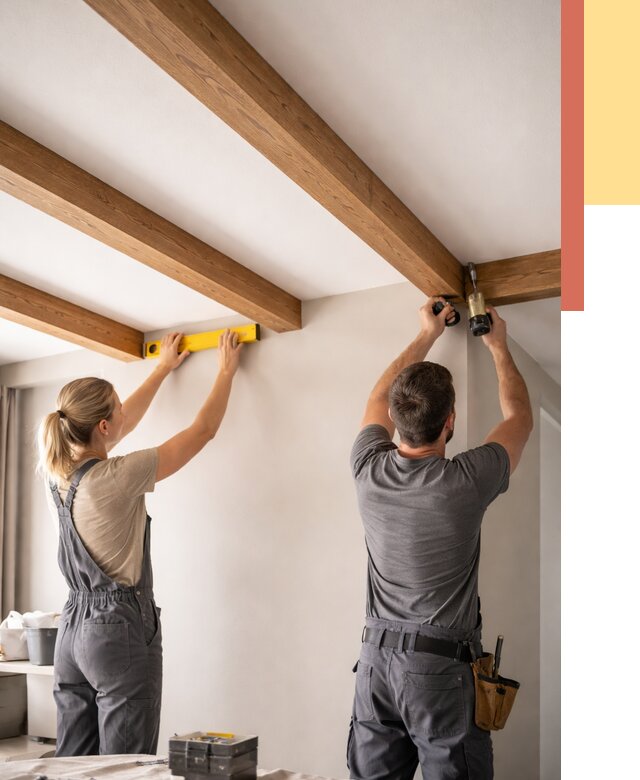 Монтаж декоративных балок на потолок в Новом Уренгое от 4367 руб. — ОТДЕЛОЧНИК-Нвг