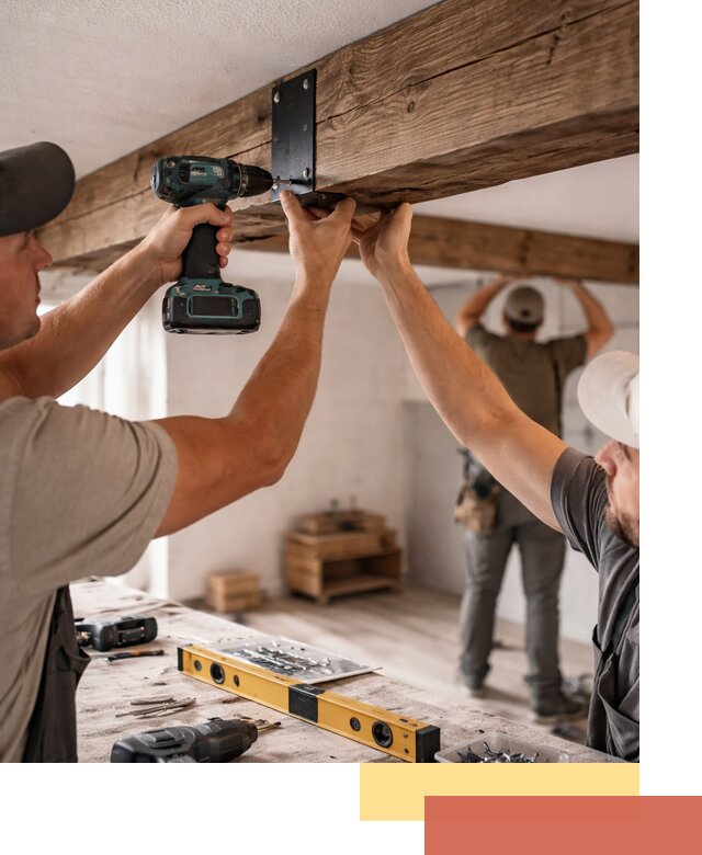 Монтаж декоративных потолочных балок в Новом Уренгое