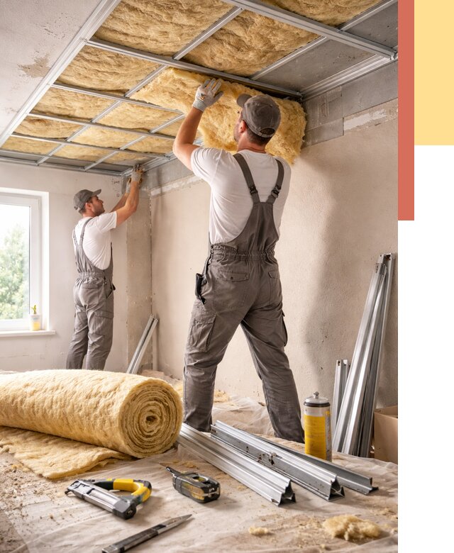 Утепление потолка в Новом Уренгое от 7487 руб/м2 — недорого, быстро, под ключ | ОТДЕЛОЧНИК-Нвг