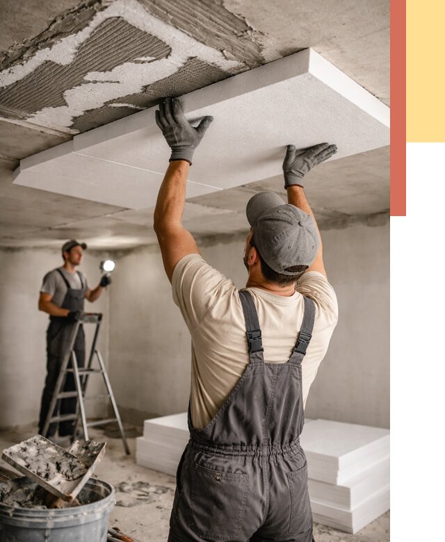 Утепление потолка пенопластом в Новом Уренгое от 4679 руб/м2 — недорого и быстро | ОТДЕЛОЧНИК-Нвг