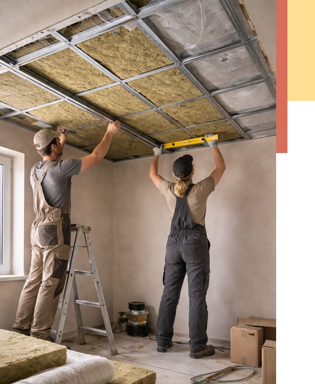 Шумоизоляция потолка в Новом Уренгое от 1300 руб. под ключ — услуги ОТДЕЛОЧНИК-Нвг